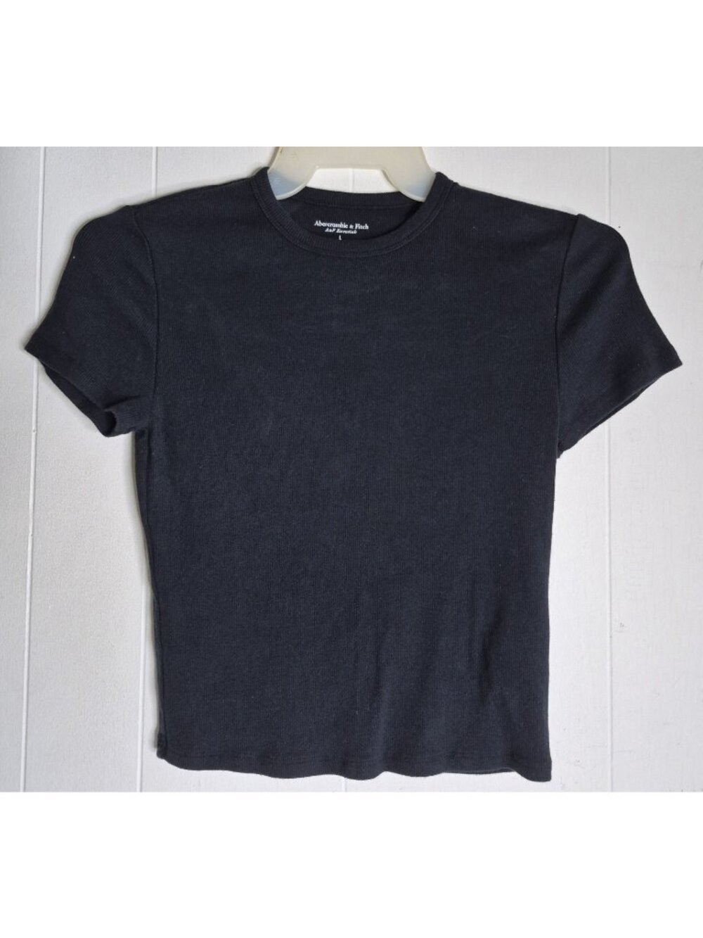 Abercrombie & Fitch Essentials Short Sleeve Ribbed T-shirt Women's Size L